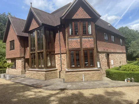 Oak window frames restored with Osmo clear varnish on a Hawkhurst property
